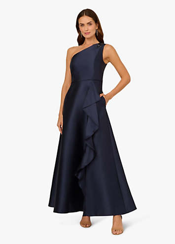 Adrianna Papell Studio One Shoulder Mikado Gown | Kaleidoscope