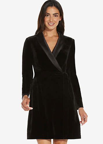 Adrianna Papell Velvet Tuxedo Dress Kaleidoscope