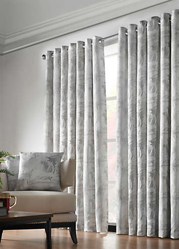 Alan Symonds Fiji Jacquard Pair of Lined Eyelet Curtains | Kaleidoscope