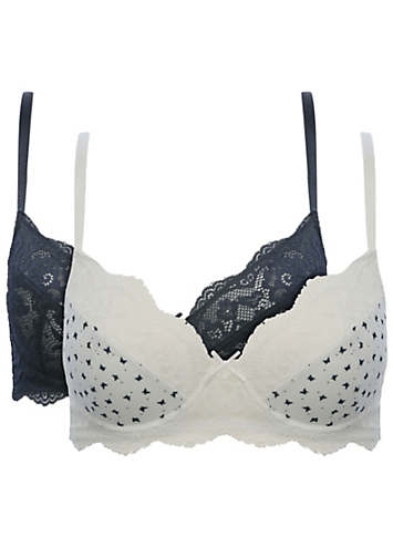 Anya Madsen Pack of 2 Butterfly Print Bras | Kaleidoscope