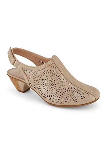 Cotton Traders Gold Heel Cutwork Sandals Kaleidoscope