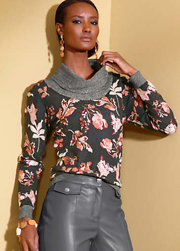 Long floral outlet sweater