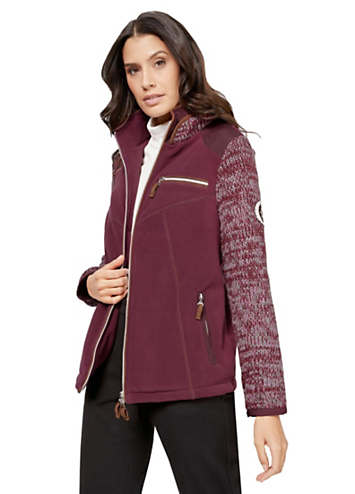 Creation L Mottled Multi-Textured Fleece Jacket