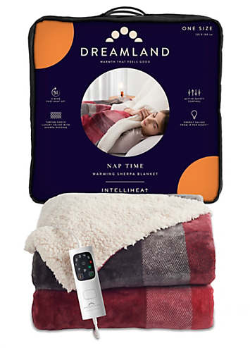 Dreamland Luxury Velvet Tartan Heated Overblanket Kaleidoscope