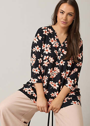 Evans Curve Floral Print Blouse | Kaleidoscope