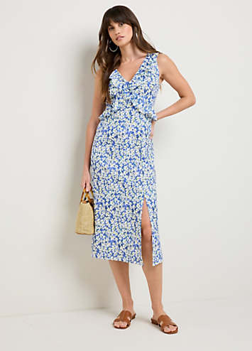 BUTTON FRONT FRILL DRESS NOTES FROM THE BLUE ROOM
