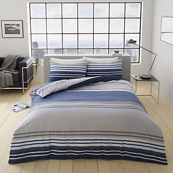 Gaveno Cavailia Contemporary Stripes Duvet Covers Quilt Covers Reversible Bedding Sets with Pillowcases All Sizes Blue, Double 