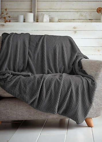 Coperta In Pile A Nido D'ape GC GAVENO CAVAILIA, 200x240 Cm, Colore Argento, Morbida E Traspirante - 3