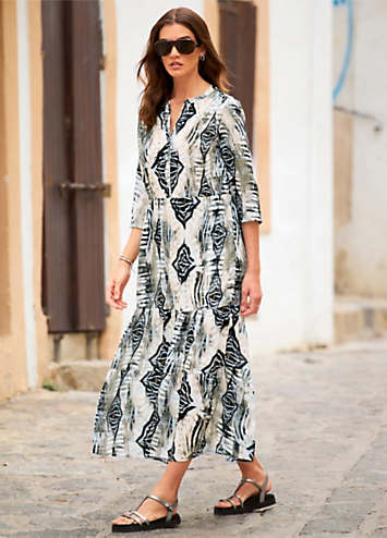 Heine Three-Quarter Sleeve Maxi Dress | Kaleidoscope