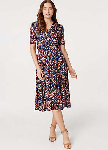 Izabella Pleat Front Midi Dress Royal Blue main image 1