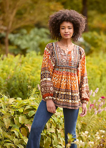 Joe Browns Boho Beaded Balloon Sleeve Blouse | Kaleidoscope