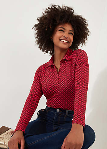Joe Browns Damen Kleid – Retro Geometric Print, Jersey, Aus Nachhaltiger Viskose