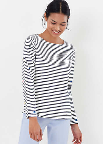 Joules Harbour Embroidered Long Sleeve Jersey Top | Kaleidoscope