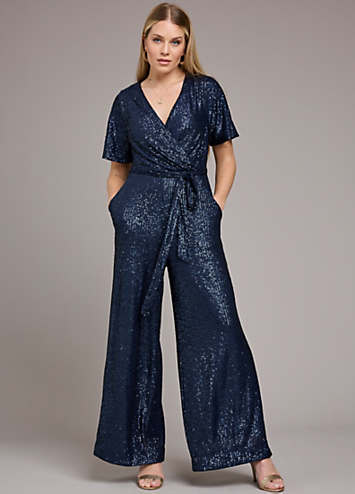 SERENE DAYS NAVY WOVEN JUMPSUIT
