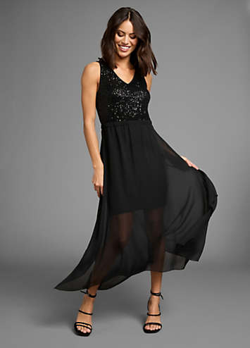 Laura Scott V-Neck Cocktail Dress Kaleidoscope