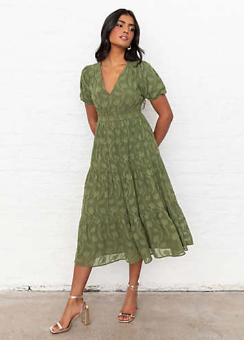 Wandering Soul Puff Sleeve Loose Midi Dress