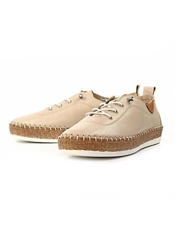 Lunar Evie Cream Leather Plimsolls Kaleidoscope