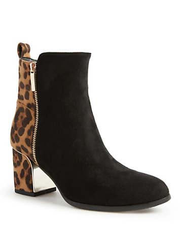 Leopard print block heel best sale ankle boots