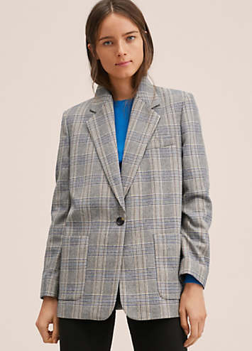 Mango Check Wool Blazer | Kaleidoscope