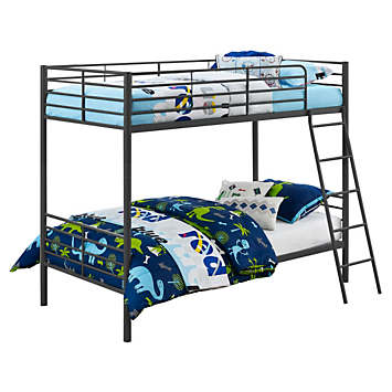 Metal bunk bed full over deals twin