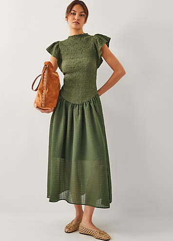 Monsoon Dee Drop Waist Midi Dress | Kaleidoscope