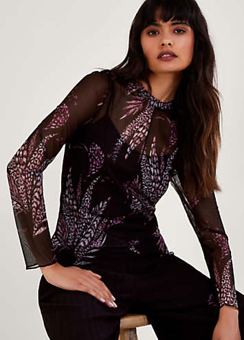 Monsoon Print Mesh Top | Kaleidoscope