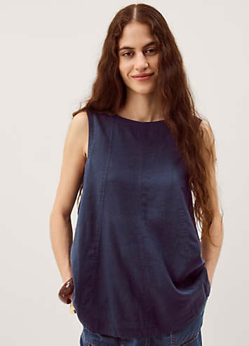 その他 SALSATION TOPS tank top Monsoon Sammy Swing Linen Blend Tank Top | Kaleidoscope