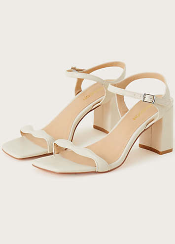 Monsoon Scallop Nude Block Heel Sandals | Kaleidoscope