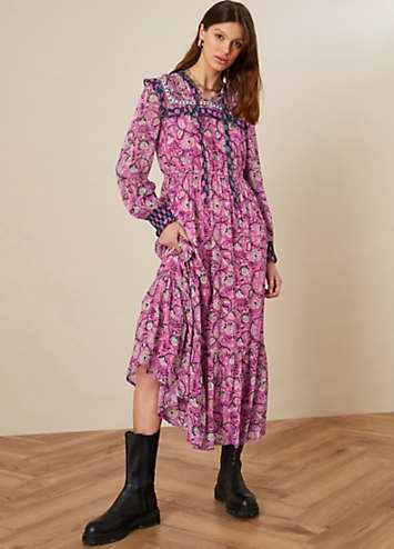 Monsoon Woodblock Printed Dress | Kaleidoscope