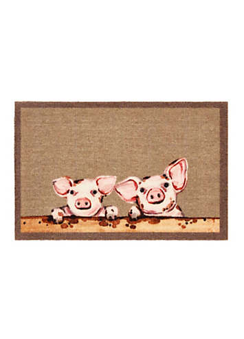Happy Piglets KL0412018CL Quilted Round Mat main image 0