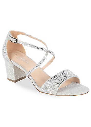 Silver low sale block heel shoes