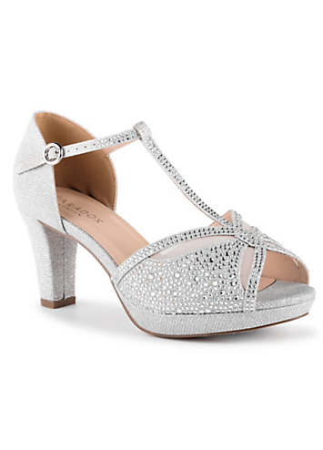 Silver glitter wide fit shoes sale