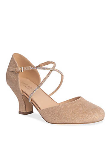 Champagne block heel outlet shoes