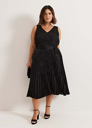 Phase Eight Keleche Glitter Pleat Dress | Kaleidoscope