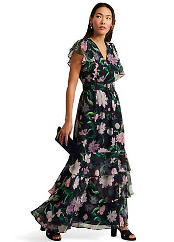 LÉONIE – Floral dress with smocking & ruffle detail