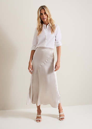 Midi skirt satin best sale