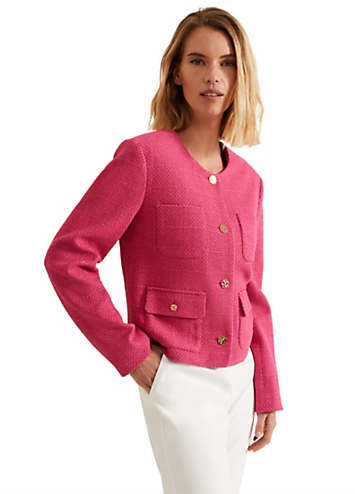 Phase Eight Ripley Pink Boucle Jacket | Kaleidoscope