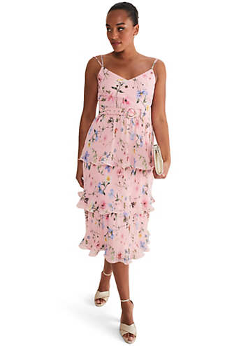 Phase Eight River Floral Tiered Midi Dress | Kaleidoscope