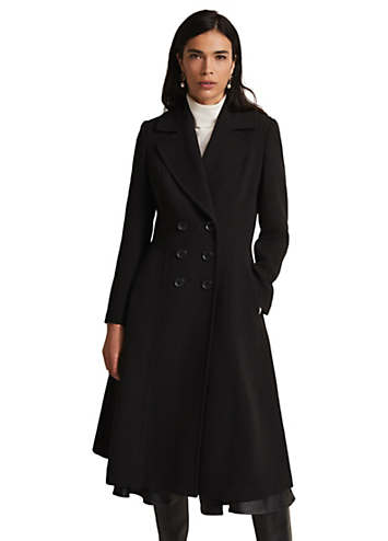 Phase Eight Sandra Black Long Smart Coat | Kaleidoscope