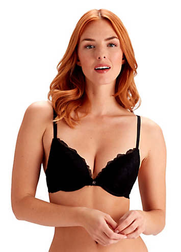 Lola Lace Push Up Plunge Bra - Dark Red | Pretty Polly