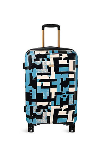 Radley London Abstract Geo 4 Wheel Medium Azure Suitcase
