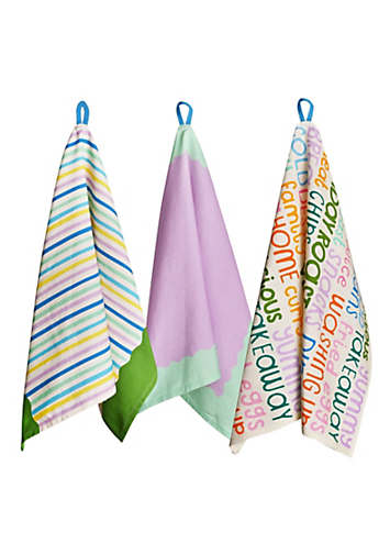 Tea Towel Raspberry Raspberry Blossom Set of 3 Cotton Tea Towels with Hanging Loop ...