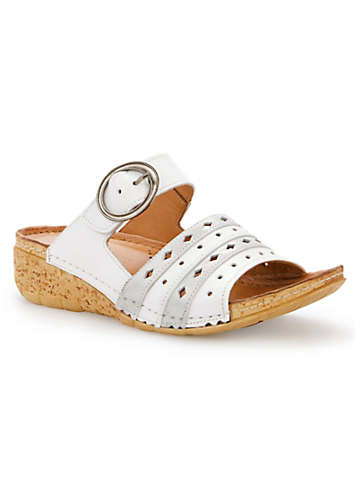 Riva Large Buckle Wedge Mules | Kaleidoscope