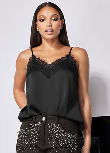 satin lace camisole top