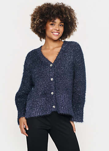 Saint Tropez HalfaSZ Glitter Knit Buttons Cardigan Kaleidoscope