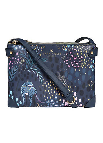 Sara Miller Midnight Leopard Zip Top Crossbody Bag | Kaleidoscope