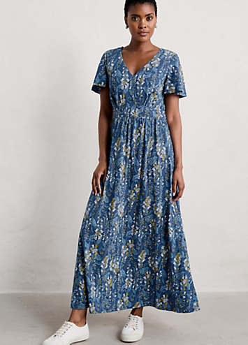 Seasalt Cornwall Navy Chateaux Maxi Dress | Kaleidoscope