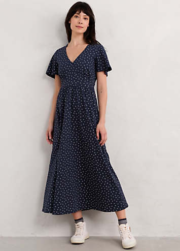 Seasalt Cornwall Navy Chateaux Short Sleeve Maxi Dress | Kaleidoscope
