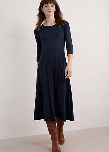 Seasalt Cornwall Navy Folk Song Knitted Midi Dress | Kaleidoscope