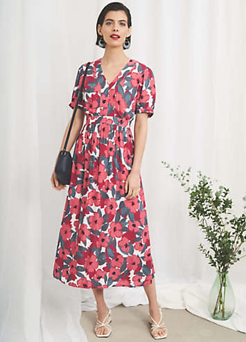 Seasalt Cornwall Pink Birch Leaf Midaxi Tea Dress | Kaleidoscope
